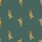 Marine animal seamless pattern with orange bright frog shapes. Pale turquoise background. Happy print