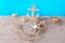 Marine attributes, Decorative steering wheel and steering wheel with seashells