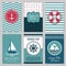 Marine banners or summer nautical invitation cards design vector illustration