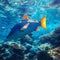 Marine beauty Fish in majestic underwater scene, blue sea