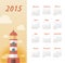 Marine calendar 2015 year with lighthouse