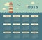 Marine calendar 2015 year with lighthouse