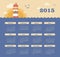 Marine calendar 2015 year with lighthouse