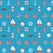 Marine cartoon seamless pattern. Nautical background. Sea theme