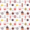 Marine cartoon seamless pattern. Sea theme. Nautical background