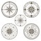 Marine compass line art set