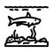 marine ecology line icon vector illustration