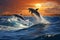 Marine enchantment dolphins leap over breaking waves in Hawaiis transformation