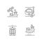 Marine exploration linear icons set