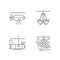 Marine exploration linear icons set