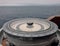 Marine gyro compass repeater on the ship in the sea