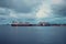 Marine Industrial Commercial Port. Industrial zone with ships