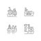 Marine industry sector linear icons set