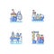 Marine industry sector RGB color icons set