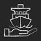 Marine insurance chalk white icon on black background