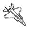 Marine Jet Fighter Icon. Doodle Hand Drawn or Outline Icon Style