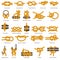 Marine knots and hitches types vector isolated icon