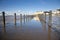 Marine Lake walkway at high tide,Weston Super Mare, Somerset