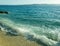 Marine landscape, Adriatic Sea , beautiful seaside with sandy coast.