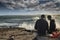 Marine landscape   Mar del Plata , Argentina  Fishers on the quay preparing the bite