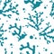 Marine life, coral vector seamless pattern