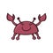 Marine life, cute crab smiling, vector illustration in cartoon style