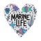 Marine life. Lettering quote with cute fishes and seaweeds