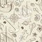 Marine life seamless pattern. Sailing ship, Seashell, anchor, co