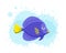 Marine life tropical colorful fish set illustration in cartoon.