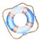 Marine lifebuoy, ocean ship, sea vessel equipment, sailboat, floating vessel, .Watercolor