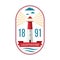 Marine lighthouse vector logo