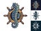 Marine nautical sea seahorse and helm wheel logo