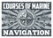 Marine navigation poster vintage monochrome