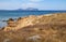 Marine Protected Area reserve with seashore rocks of Isola Tavolara island on Tyrrhenian Sea with Capo Figari cape, Monte