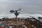 Marine Radar Antenna On Tower With Coastal Seascape