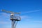 Marine radar tower, rotating antenna. Sea radar in the port of Ventspisls, Latvia