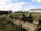 Marine rails into dry boathouse at Steveston, Steveston Cannery Row, Richmond, BC, Canada