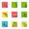 Marine and river inhabitants. Fish, whales, octopuses.Sea animals icon in set collection on flat style vector symbol
