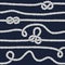 Marine rope knot seamless pattern.