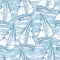 Marine sailboats monochrome pattern seamless