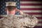 Marine Saluting an American Flag