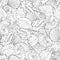 Marine seamless pattern from spiral sea shells and starfish