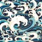 Marine seamless pattern with water waves