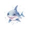 Marine shark watercolor illustration, marine animals clipart