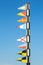 Marine signal flags in the port of Barcelona