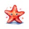 Marine starfish watercolor illustration, marine animals clipart