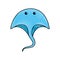 Marine stingray isolated icon