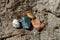 Marine stones eroded by the waters of the sea of various colors and shapes