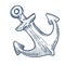 Marine symbol ship anchor isolated sketch icon