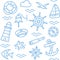 Marine theme. Seamless funny sea kids pattern